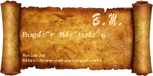 Bugár Mátyás névjegykártya